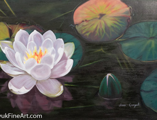 Waterlily, 24″x36″, $400